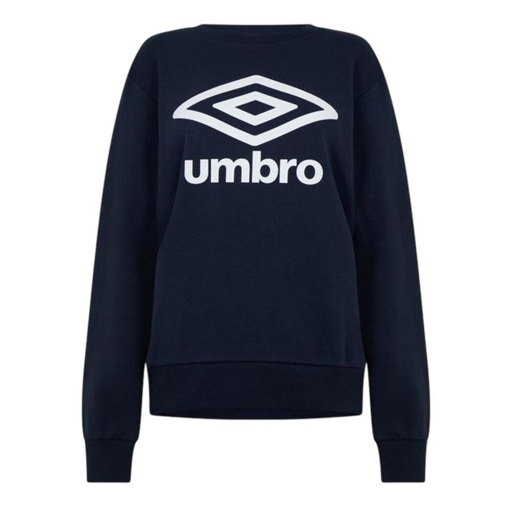 Umbro Womens/Ladies Ribbed Cuff Relaxed Fit Sweatshirt / Navy Print